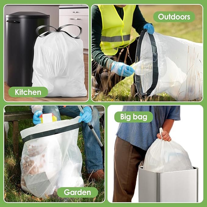 Drawstring Trash Bags-18 Gallon 120 Counts Large Strong Tall Kitchen Trash Bags - Image 8