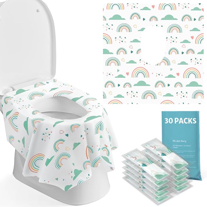 Blissful Diary 30 Pcs Toilet Seat Covers Disposable by ForEveryBabysBetterLife