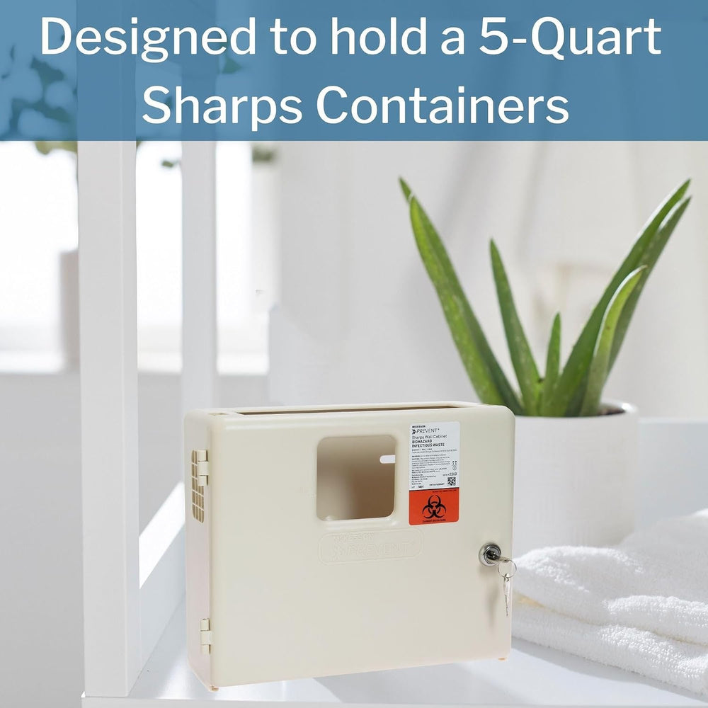 McKesson Prevent Sharps Wall Mounted Cabinet, 12.25 x 4.75 x 10 in, 1 ct