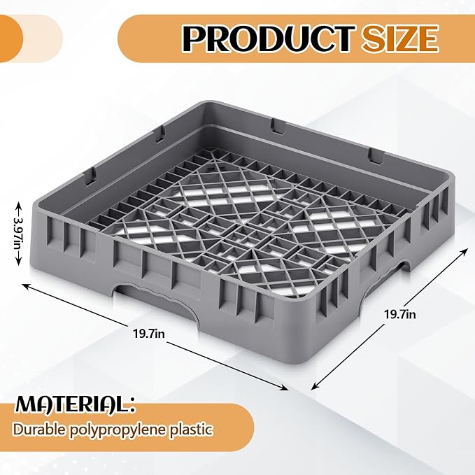Commercial Dishwasher Tray Rack Polypropylene Full Size Flatware Rack - Image 2