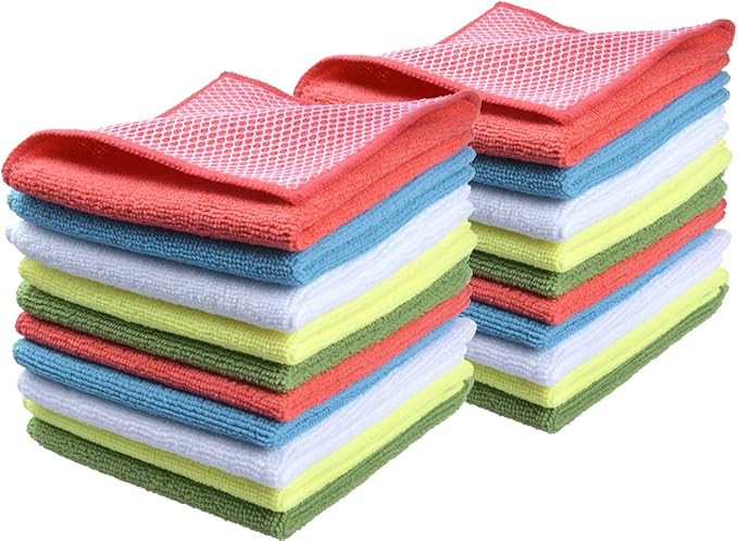 SINLAND 5 Color Assorted Microfiber Dish Cloth Best Kitchen Cloths Cleaning by SINLAND