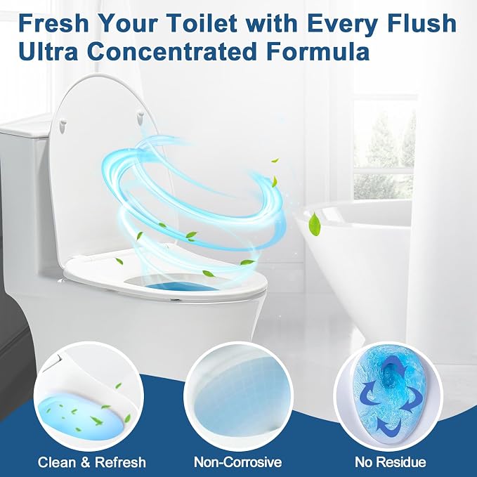 Automatic Toilet Bowl Cleaner Tablets Blue Gel Toilet Tank Cleaners, - Image 3