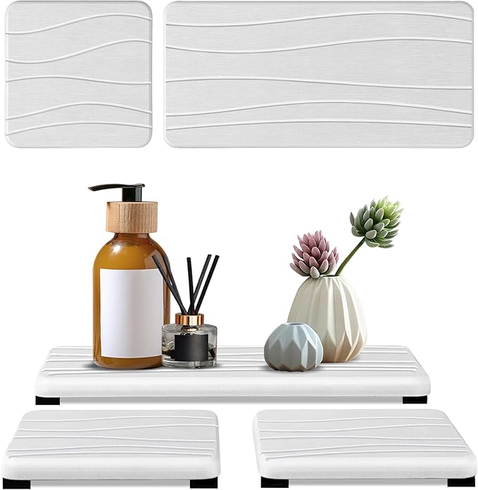 3PCS Water Absorbing Stone Tray, Fast Drying Stone Sink Tray, Stones Soap Trays by Unknown