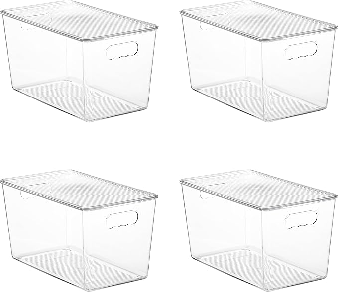 Vtopmart 4 Pack Clear Stackable Storage Bins by Vtopmart