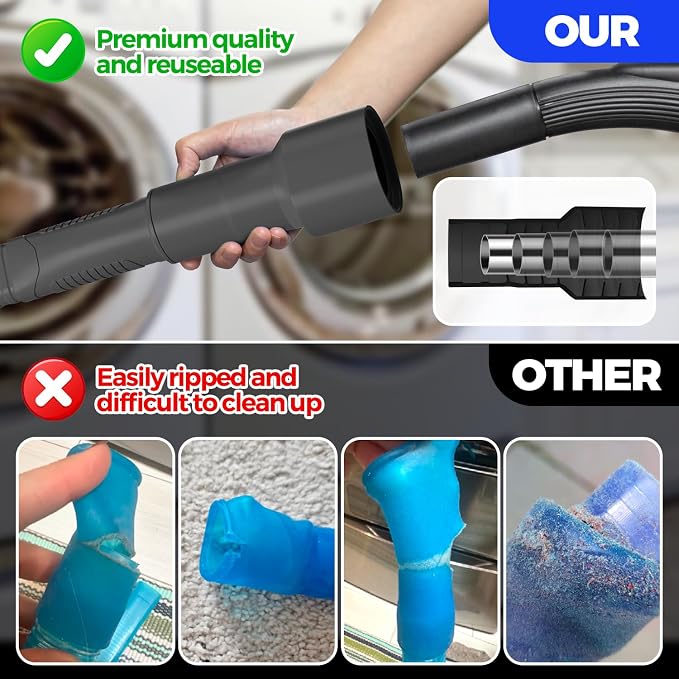 Holikme 2 Pieces Dryer Vent Cleaner Kit, Dryer Lint Vacuum Attachment and - Image 2