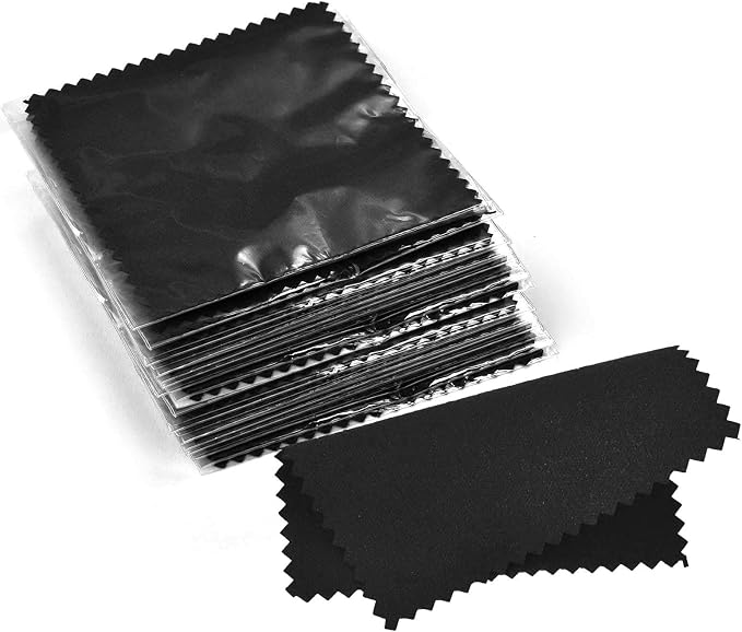 SEVENWELL 50pcs Jewelry Cleaning Cloth Black Polishing Cloth by SEVENWELL