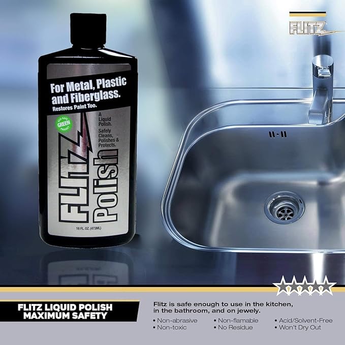 Flitz Multi Purpose Metal Polish Liquid - 16oz Bottle of USA-Made Tarnish - Image 4