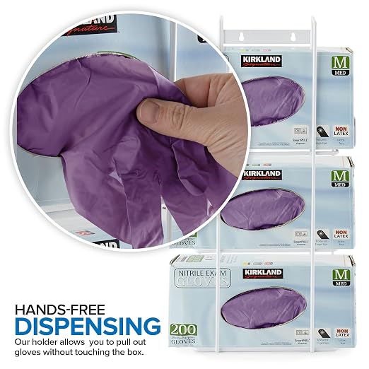 Stock Your Home (White Metal Triple Gloves Dispenser, Tissue Box Shelf - Image 4