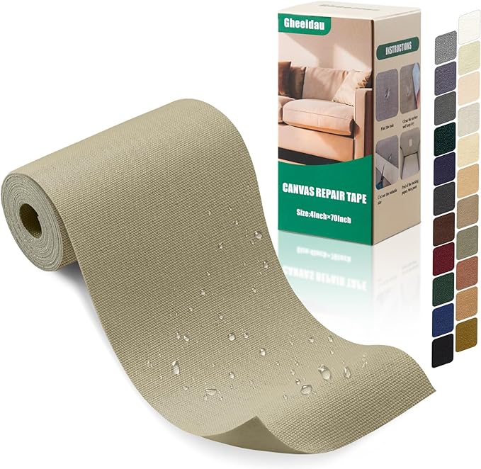 Canvas Repair Tape 4×70 Inch Waterproof Self-Adhesive Fabric Repair Patch by Givethingsanewlife