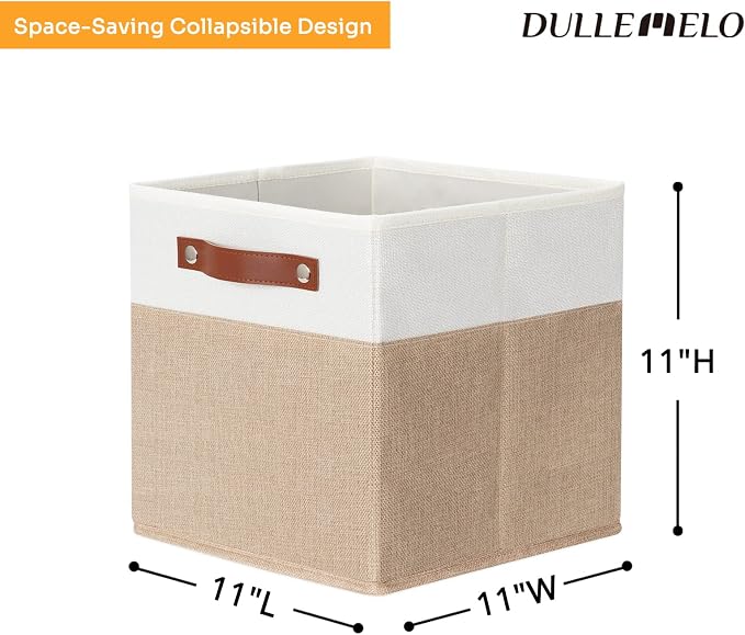 DULLEMELO 11 inch Cube Storage Bins, Fabric Storage Cubes - Image 2