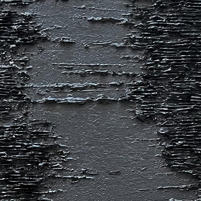 NANKAI Art Hand-Painted Thick Texture Black Minimalist Oil Painting 45x30 Inchs - Image 2