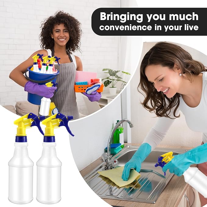 Eccliy 12 Pcs 16 Oz Plastic Spray Bottle, Adjustable Empty Reusable Sprayer - Image 5