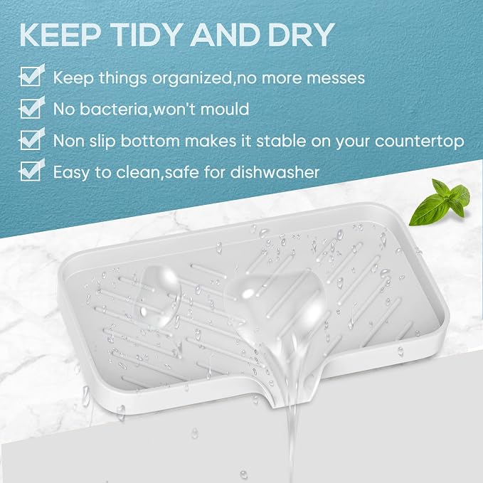 Kitchen Soap Tray, Kitchen Sink Tray Sponge Tray Kitchen Sponge Holder Self - Image 7
