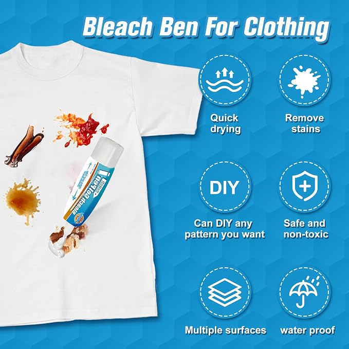 Bleach Pen, Bleach Pen For Clothing, Stain Remover Pen, Mold Stain Remover Gel - Image 4