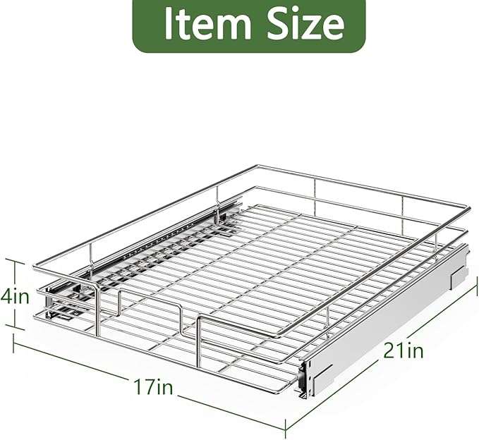 LOVMOR Pull Out Cabinet Organizer 17" W x 21" D, Kitchen Cabinet Pull Out - Image 3