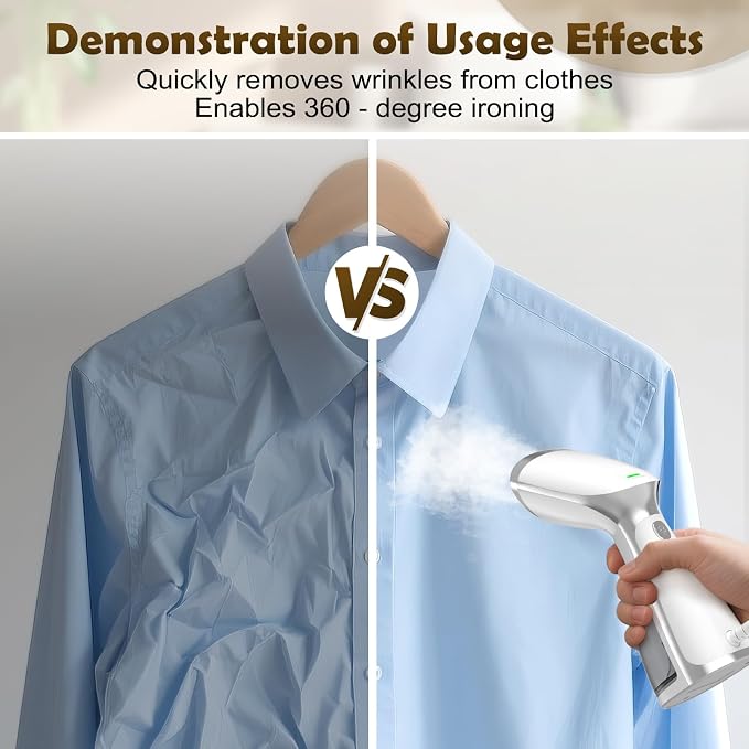 Portable Steamer for Clothes, 20s Fast-Heat Handheld Garment Steamer - Image 4