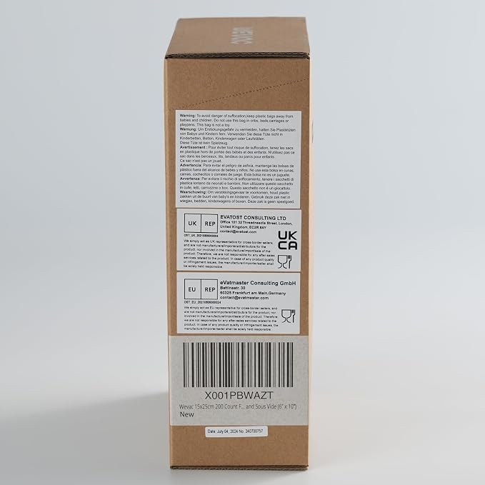Wevac 6” x 10” 200 Count Food Vacuum Sealer Bags Keeper, PreCut Pint, BPA Free - Image 10