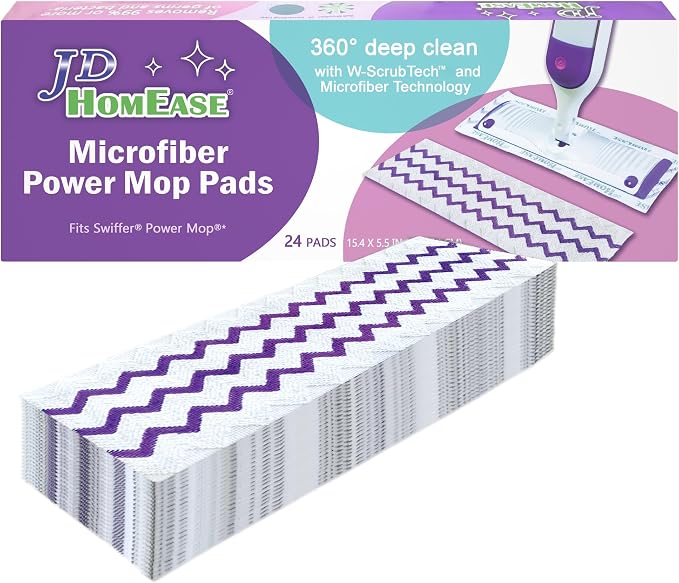 24 Pack Microfiber Power Mop Pads by JDHomease