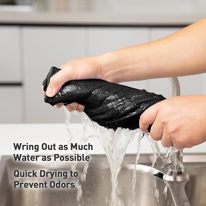 Black Microfiber Cleaning Cloth 13"x13", Ultra Soft Absorbent Microfiber - Image 5
