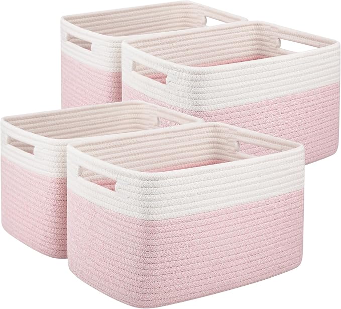 OIAHOMY 4 Pack Storage Baskets for Organizing, Basket for Shelves by MasterofSpaceOptimization