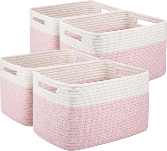 OIAHOMY 4 Pack Storage Baskets for Organizing, Basket for Shelves by MasterofSpaceOptimization