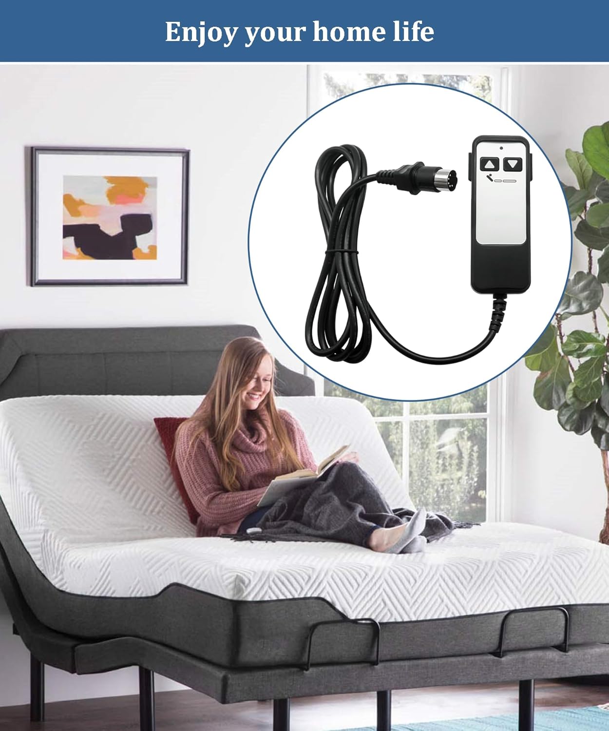 2 Button 5 Pin Adjustable Bed Richmat Wired Remote Control Replacement Model HJH5 Fits for Matt. Firm 50 Series & Leggett and Platt Bas-X CF Wired Adjustable Bed