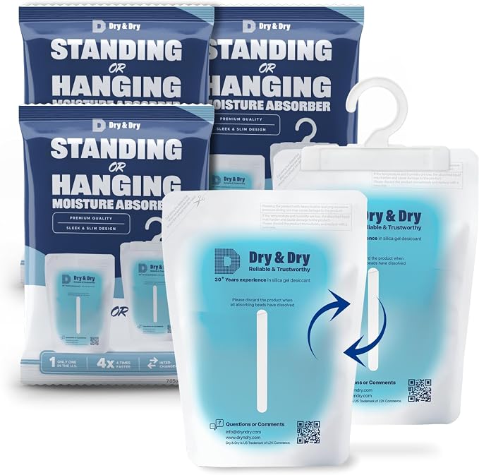 Dry & Dry 3 Packs Hybrid Moisture Absorbers & Musty Odor Eliminator by DryDry
