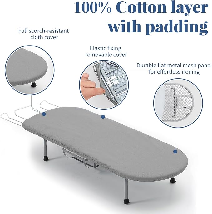 Small Ironing Board with Iron Holder, RAINHOL Countertop Mini Ironing Board - Image 4