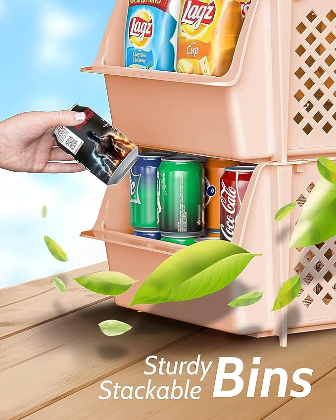Skywin Stackable Storage Bins for Pantry, 12 Pack Stackable Bins For Organizing - Image 7