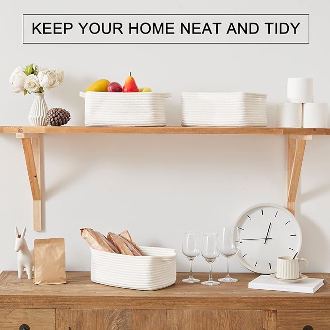 OIAHOMY Cotton Rope Storage Baskets | Decorative Storage Basket - Image 2