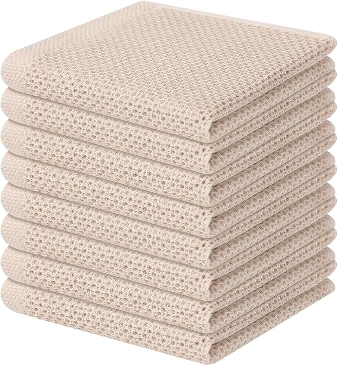 Homaxy 100% Cotton Waffle Weave Kitchen Dish Cloths, Ultra Soft Absorbent Quick by Homaxy