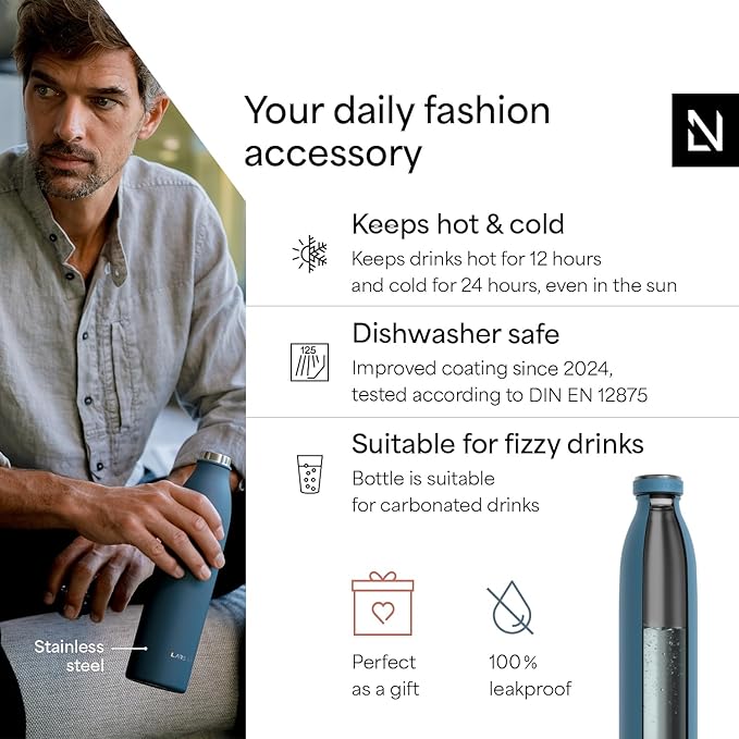 LARS NYSØM Stainless Steel Insulated Water Bottle 12oz 17oz 25oz 34oz 51oz | - Image 2
