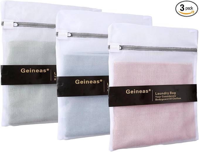 Lingerie Bags for Washing Delicates 3Pcs Mesh Laundry Bags Net Wash Bag for by GEINEAS