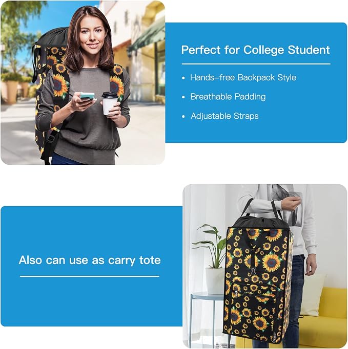 Bukere Laundry Hamper, Extra Large 2 in 1 Laundry Backpack Bag - Image 3
