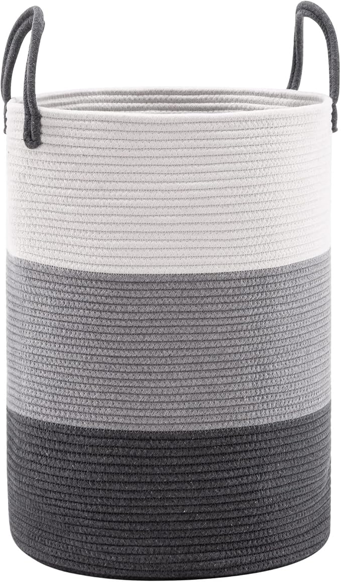 YOUDENOVA Woven Rope Laundry Hamper Basket, 58L Tall Luandry Basket, Baby - Image 4