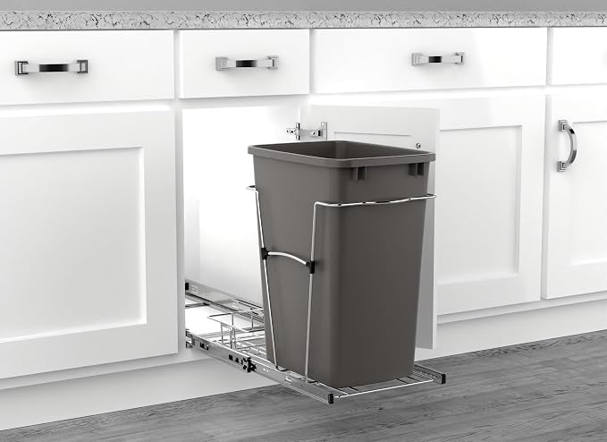 Rev-A-Shelf Pullout Trash Can for Kitchen Cabinets 35 Qt Garbage Waste - Image 8