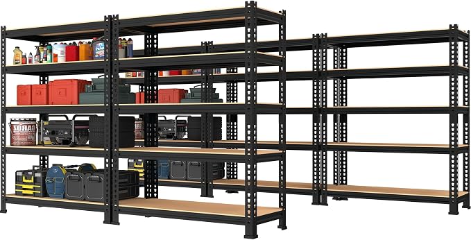 PrimeZone Storage Shelves 5 Packs 5 Tier Adjustable Garage Storage Shelving by PrimeZone
