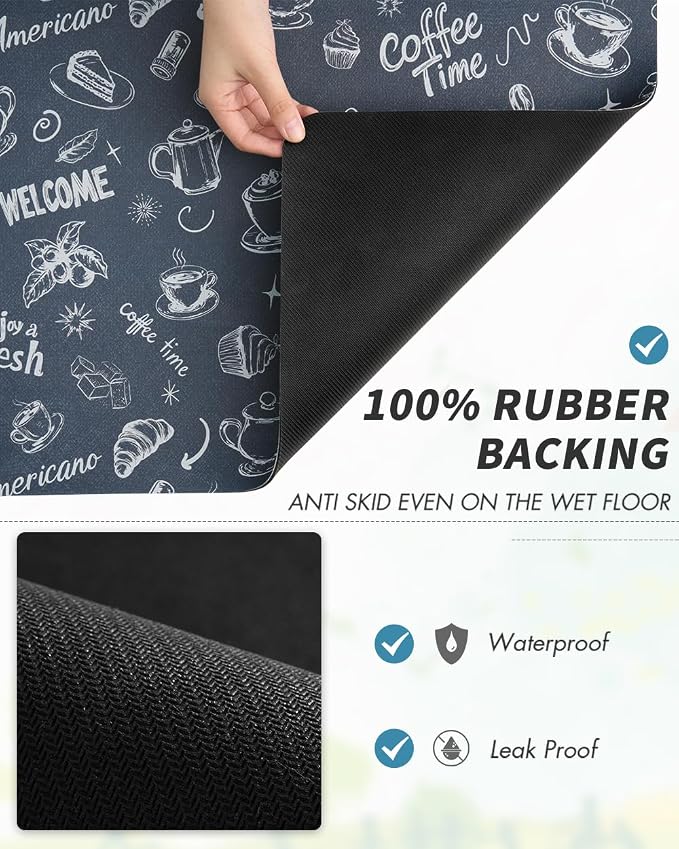 AMOAMI Coffee Mat Hide Stain Rubber Backed Absorbent Dish Drying Mat - Image 5
