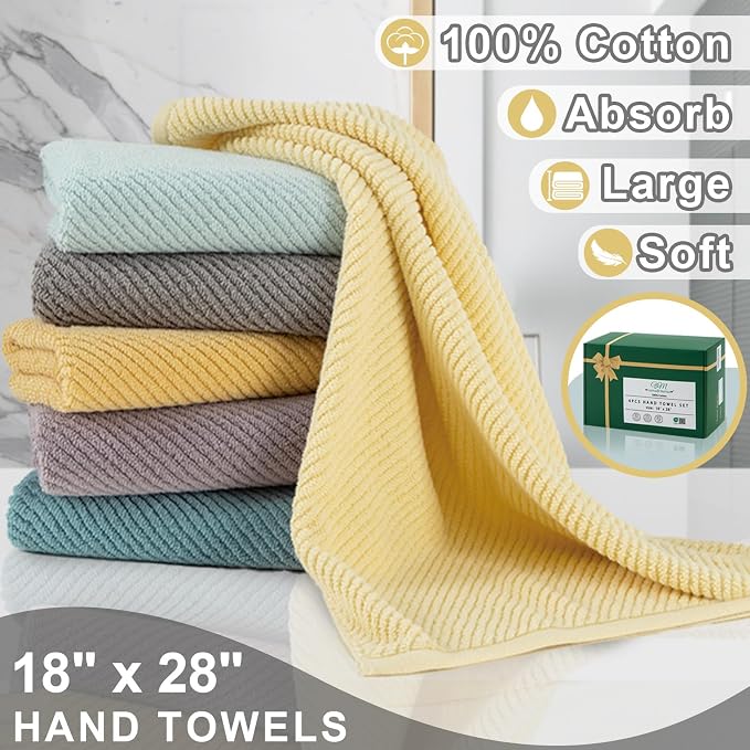 VOOVA & MOVAS Yellow Hand Towels - Image 3