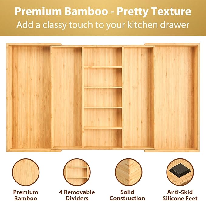 Umilife Extra Large Expandable Kitchen Drawer Organizer - Image 3