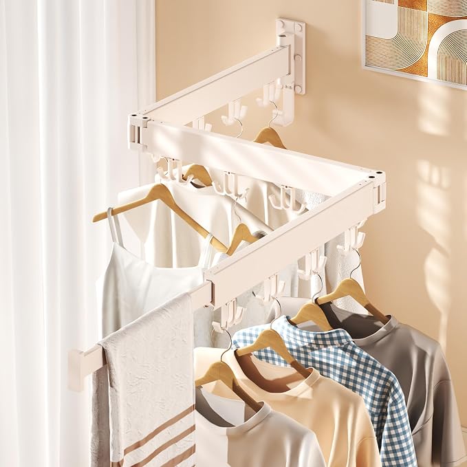 Clothes Drying Rack Wall Mounted, Drying Rack Clothing Wall Mount, Laundry - Image 2
