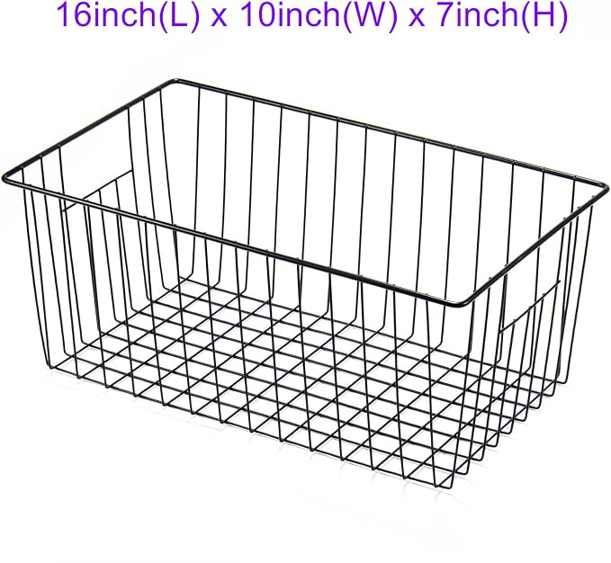16inch Freezer Wire Storage Organizer Baskets, Household Refrigerator Bin - Image 7