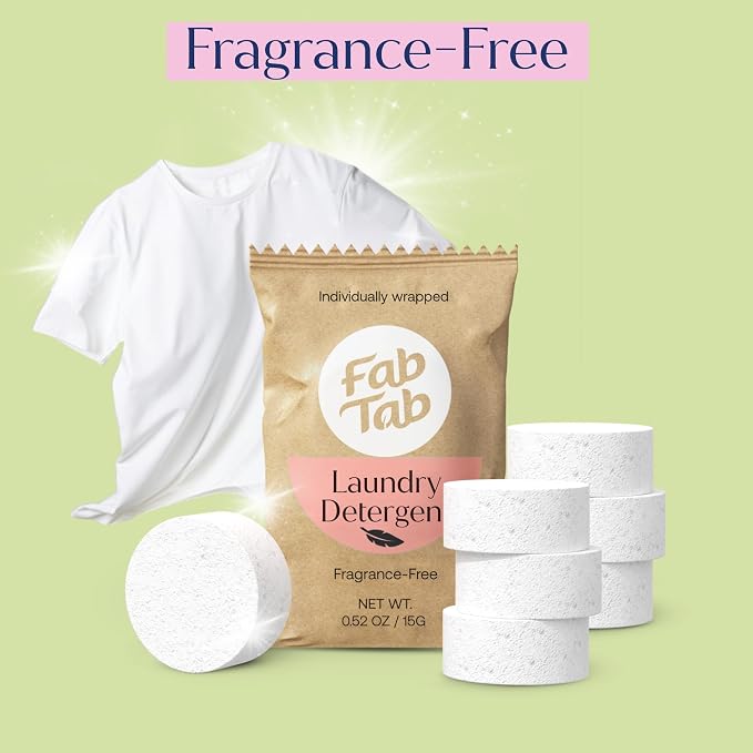 Fab Tab Laundry Detergent Tablets, Plant-Based Formula, Removes Tough Stains - Image 7
