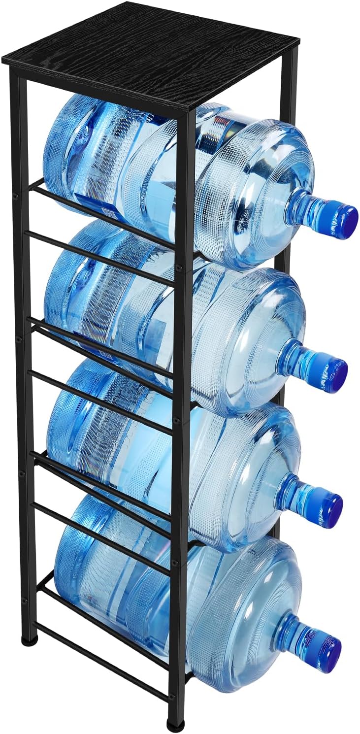 smusei 5 Gallon Water Jug Holder Heavy Duty 4 Tier Water Bottle Holder with S...