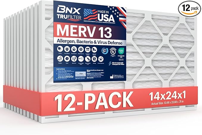 BNX TruFilter 14x24x1 Air Filter MERV 13 by BNX