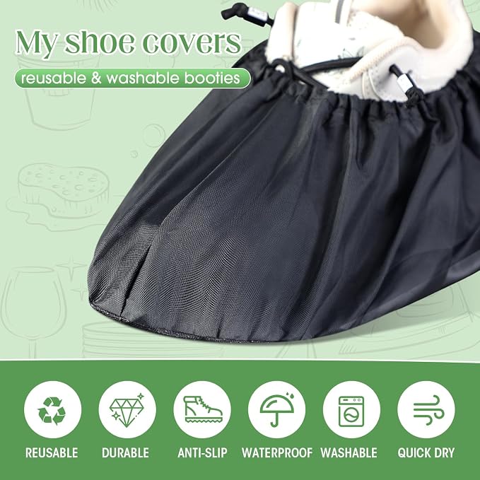 Frienda 8 Pairs Non Slip Reusable Shoe Covers Waterproof Boot Covers - Image 4