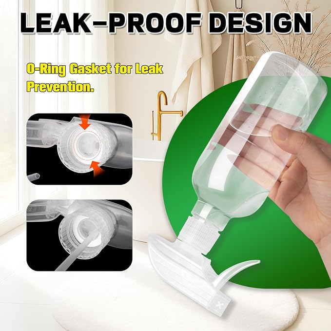 DIYSELF Spray-Nozzle-for-Bottles, Mist Stream Trigger Sprayer - Image 6