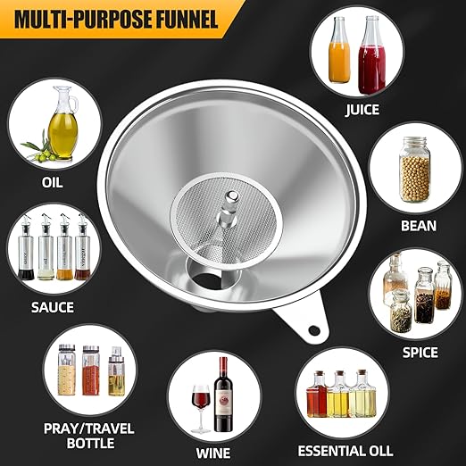 3 Pack Stainless Steel Kitchen Funnel Set, funnels - Image 5