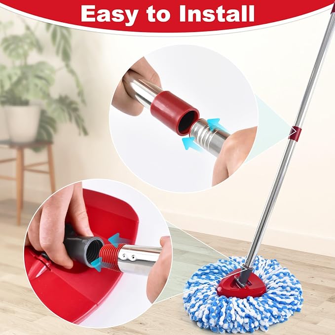 Mop Handle for Ocedar, Spin Mop Handle for O Cedar, 4-Section Mopping Handles - Image 5