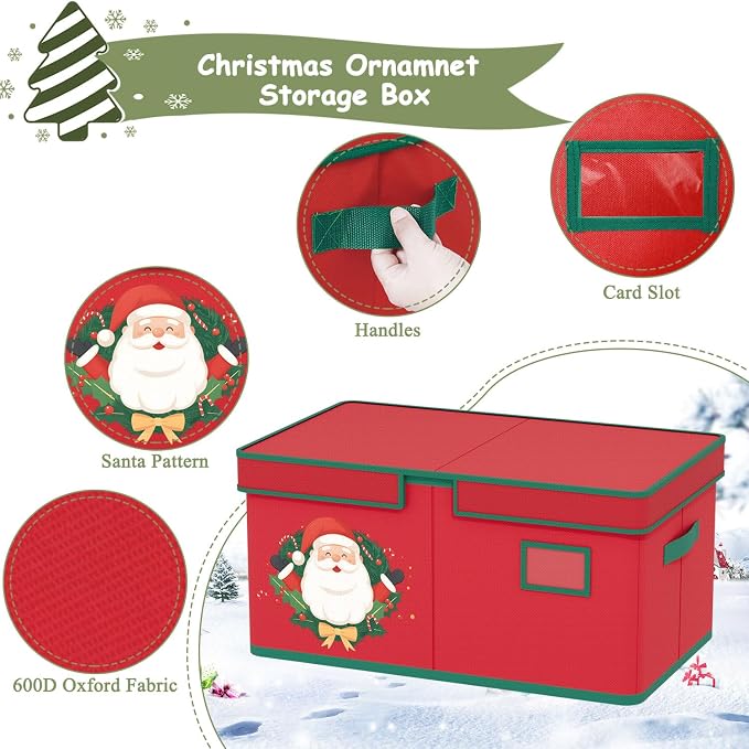 Christmas Ornaments Storage Boxes Christmas Ornament Organizer Storage Box - Image 3
